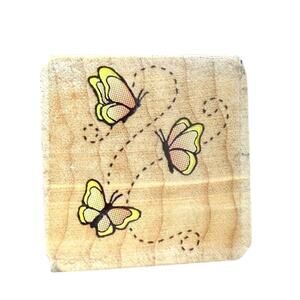 Hero Arts 3 Flying Butterflies Small Rubber Stamp